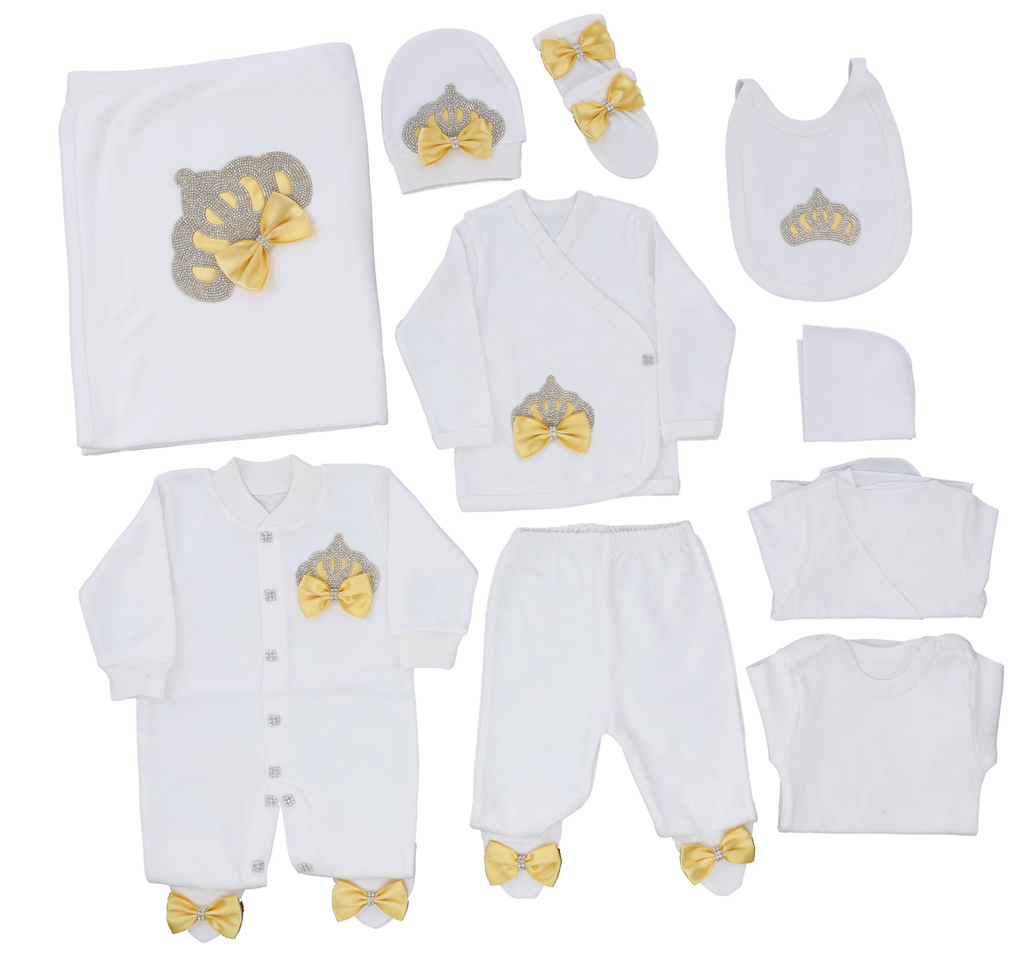 2026 Pearly Crown Newborn Romper and 10-Piece Gift Set
