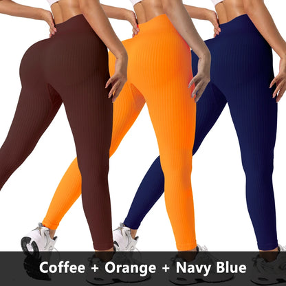 Women’s Seamless High-Waist Yoga Leggings 3-Pack