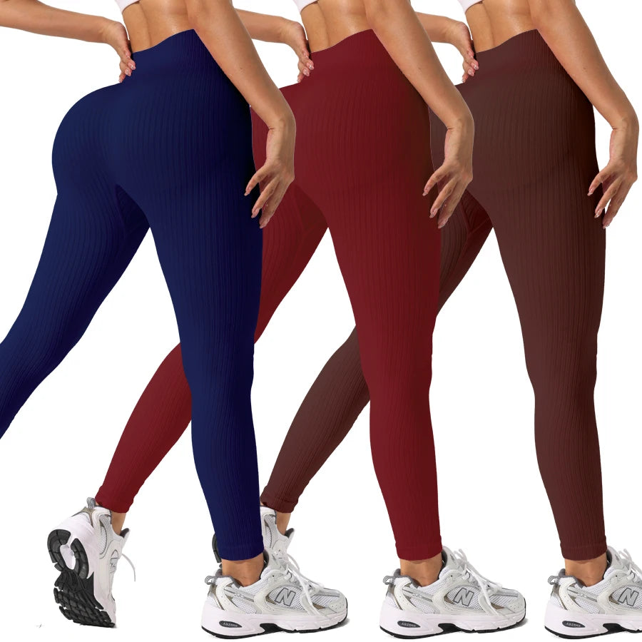 Women’s Seamless High-Waist Yoga Leggings 3-Pack