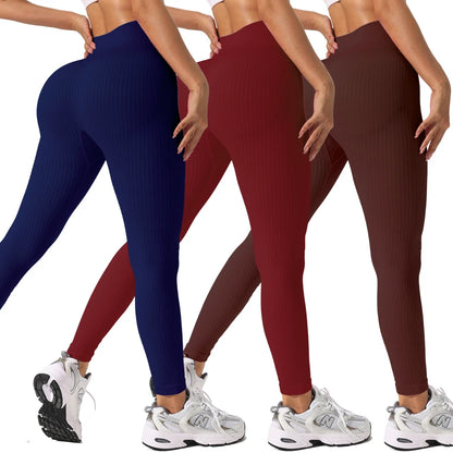 Women’s Seamless High-Waist Yoga Leggings 3-Pack