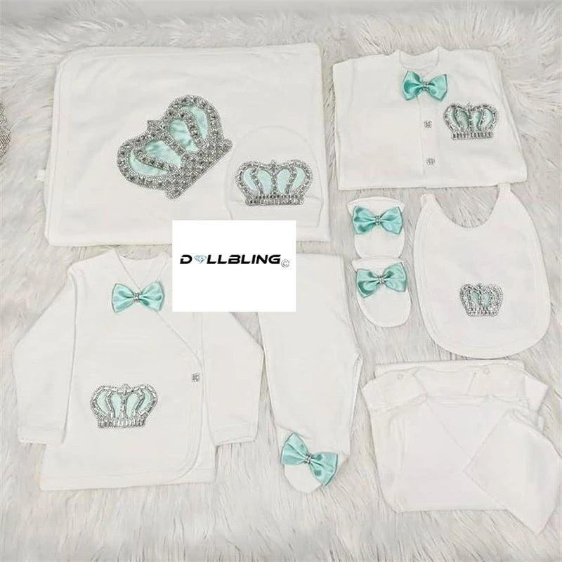 2026 Pearly Crown Newborn Romper and 10-Piece Gift Set
