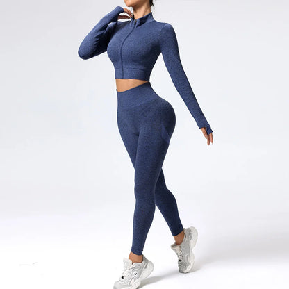 Women’s Seamless High-Waist Yoga Crop Set
