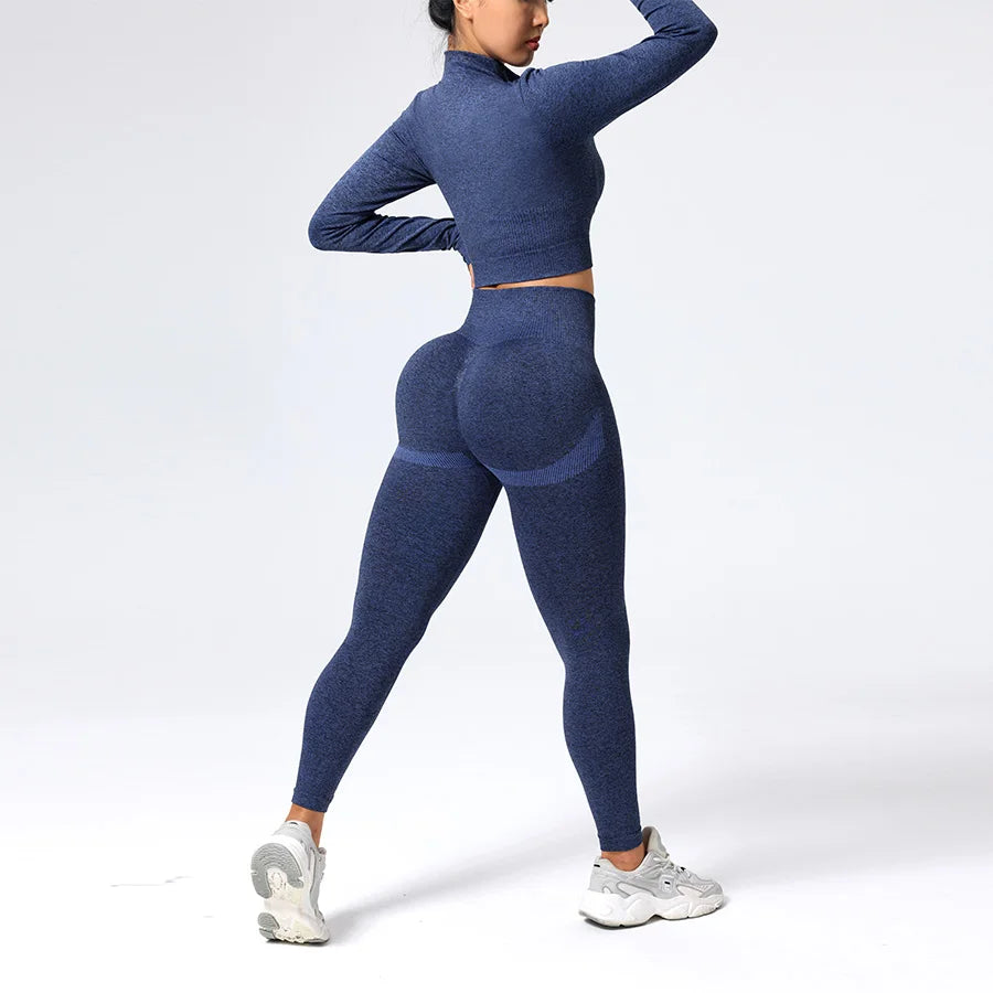 Women’s Seamless High-Waist Yoga Crop Set