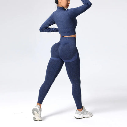 Women’s Seamless High-Waist Yoga Crop Set