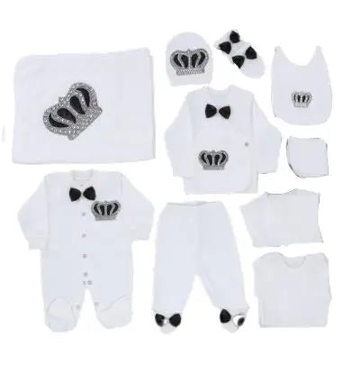2026 Pearly Crown Newborn Romper and 10-Piece Gift Set