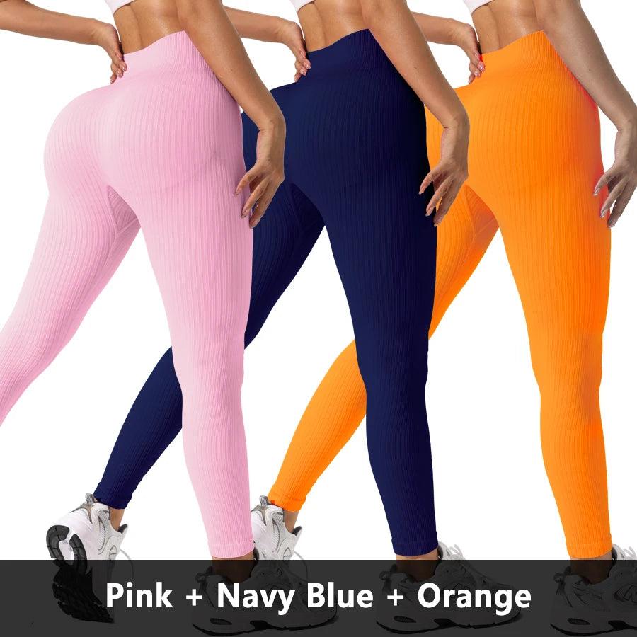 Women’s Seamless High-Waist Yoga Leggings 3-Pack