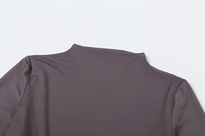 Women’s Pleated Patchwork Maxi Dress – High Waist, Long Sleeve, Slim Fit Party Dress