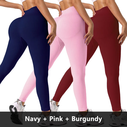 Women’s Seamless High-Waist Yoga Leggings 3-Pack