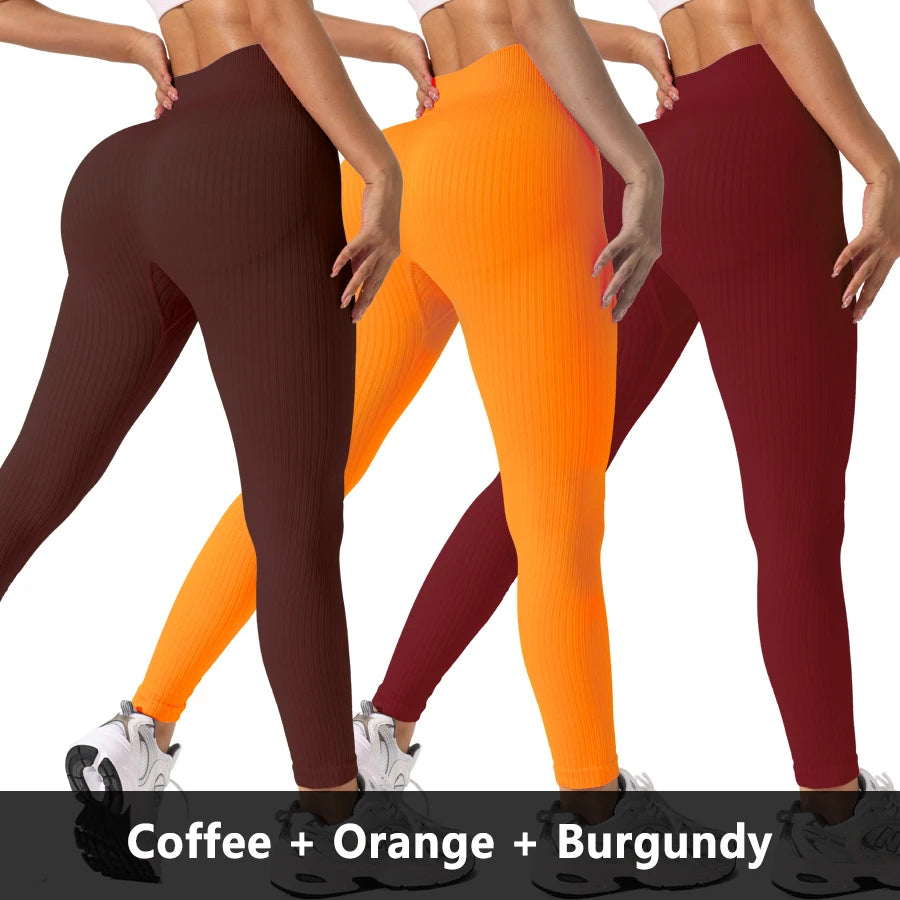 Women’s Seamless High-Waist Yoga Leggings 3-Pack