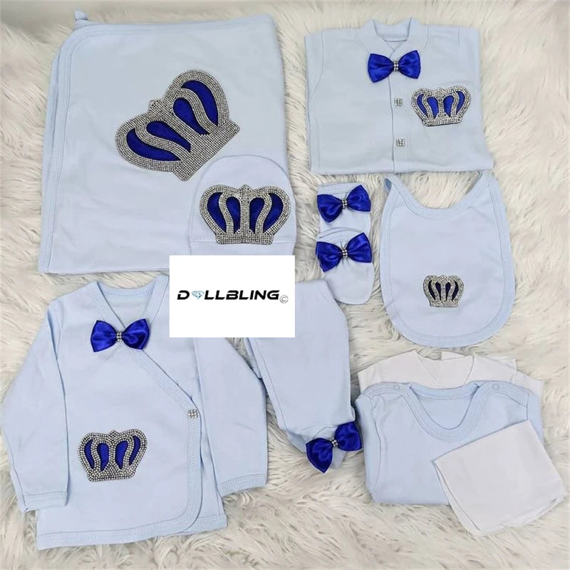 2026 Pearly Crown Newborn Romper and 10-Piece Gift Set
