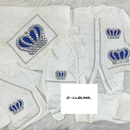 2026 Pearly Crown Newborn Romper and 10-Piece Gift Set