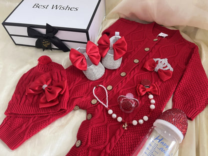 Crochet Baby Romper and Bonnet Welcome Home Set