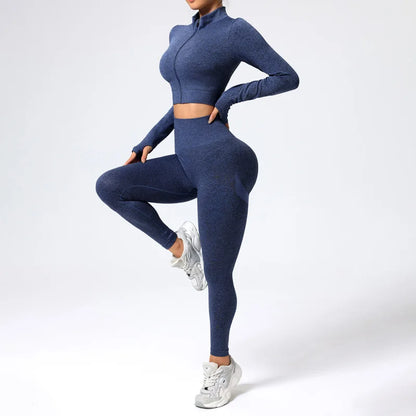 Women’s Seamless High-Waist Yoga Crop Set