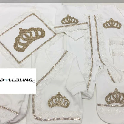 2026 Pearly Crown Newborn Romper and 10-Piece Gift Set