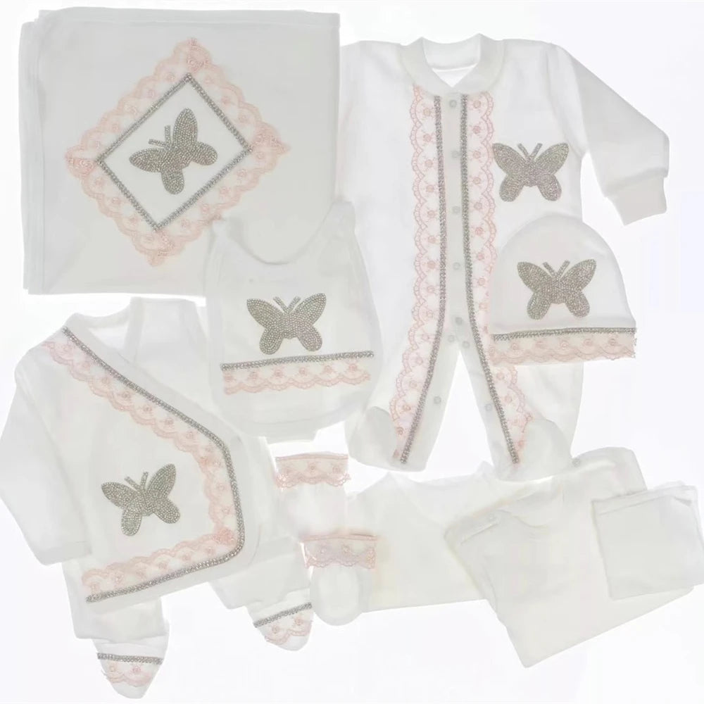 2026 Pearly Crown Newborn Romper and 10-Piece Gift Set