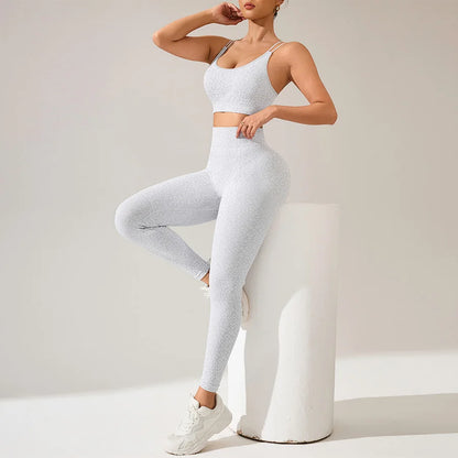 Women’s Seamless Leopard Sports Bra and Leggings Set