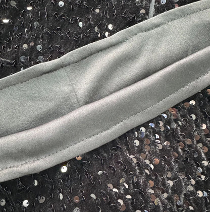 Women’s Sequined Feather Mesh Plunge V-Neck Bodycon Dress