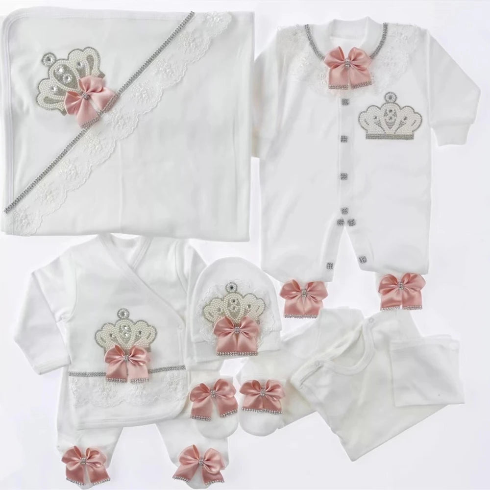 2026 Pearly Crown Newborn Romper and 10-Piece Gift Set