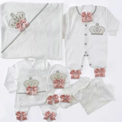 2026 Pearly Crown Newborn Romper and 10-Piece Gift Set