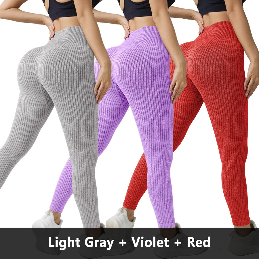 Women’s Seamless High-Waist Yoga Leggings 3-Pack
