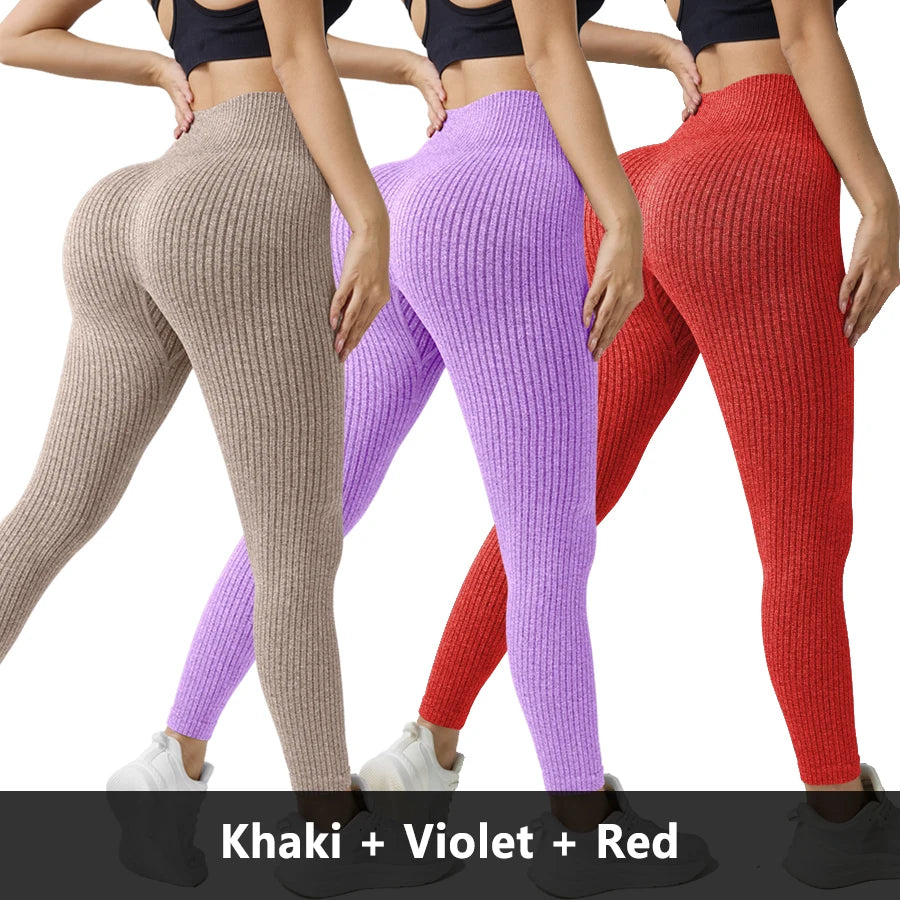 Women’s Seamless High-Waist Yoga Leggings 3-Pack