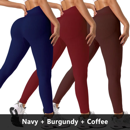 Women’s Seamless High-Waist Yoga Leggings 3-Pack