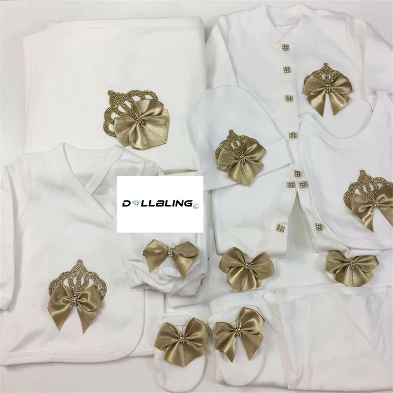 2026 Pearly Crown Newborn Romper and 10-Piece Gift Set