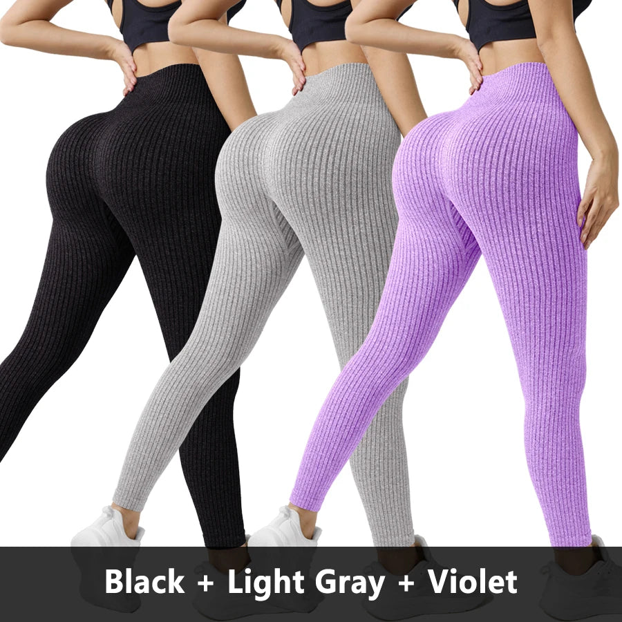Women’s Seamless High-Waist Yoga Leggings 3-Pack