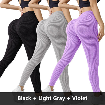 Women’s Seamless High-Waist Yoga Leggings 3-Pack