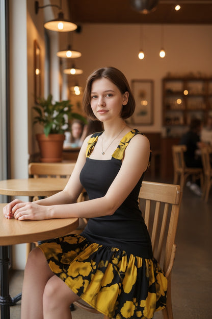 Women’s Tie-Dye Patchwork Sleeveless Swing Mini Dress